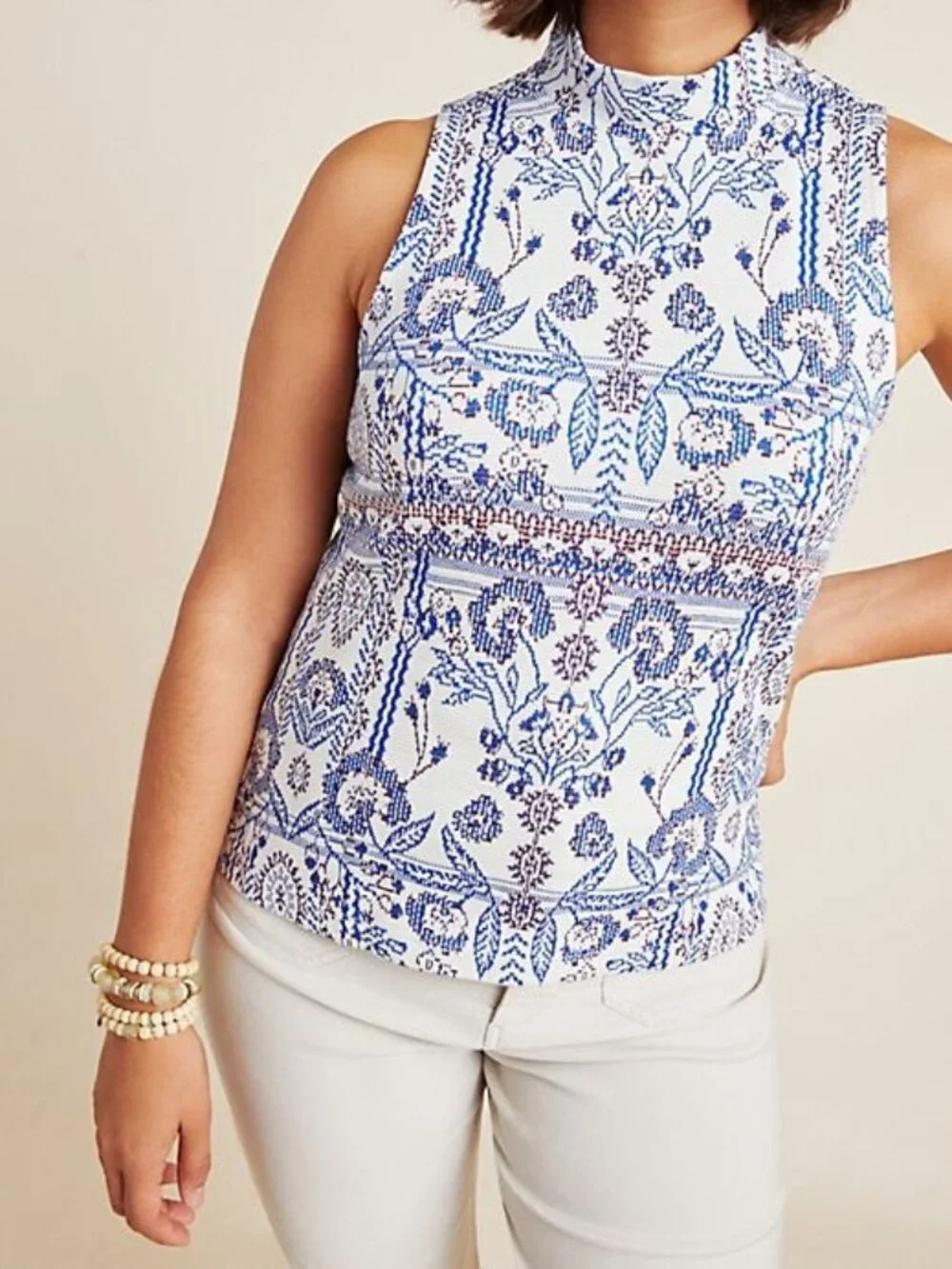 NWT Anthropologie Agnes Jacquard Top Size L - Picture 1 of 3